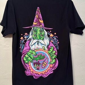 Black T-Shirt with Wizard Graphic